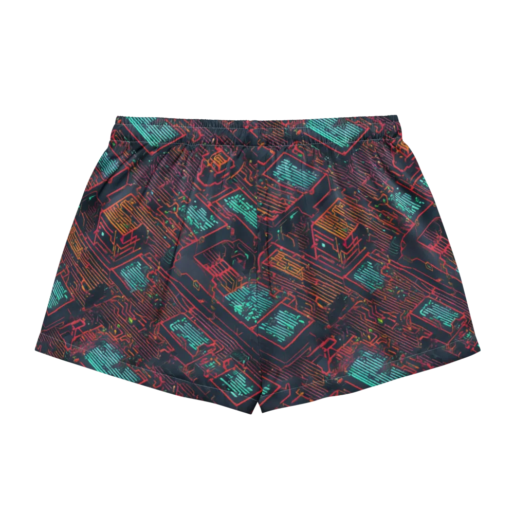 Midnight Motherboard on Women's Pajama Shorts — Back