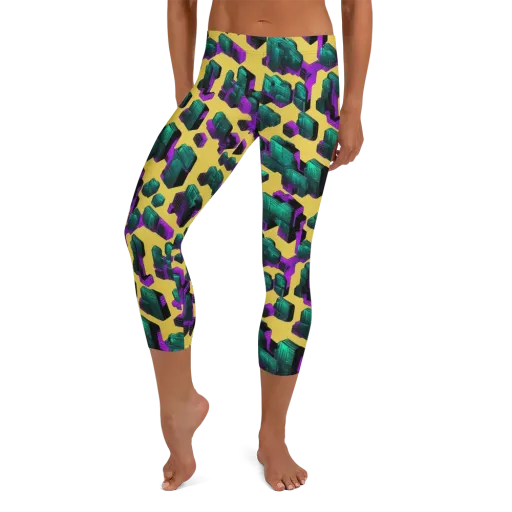 Electric Baggage on a Capri Leggings