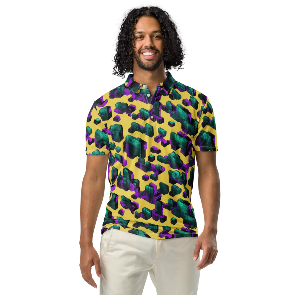 Electric Baggage on Men's Slim Fit Polo Shirt — Front