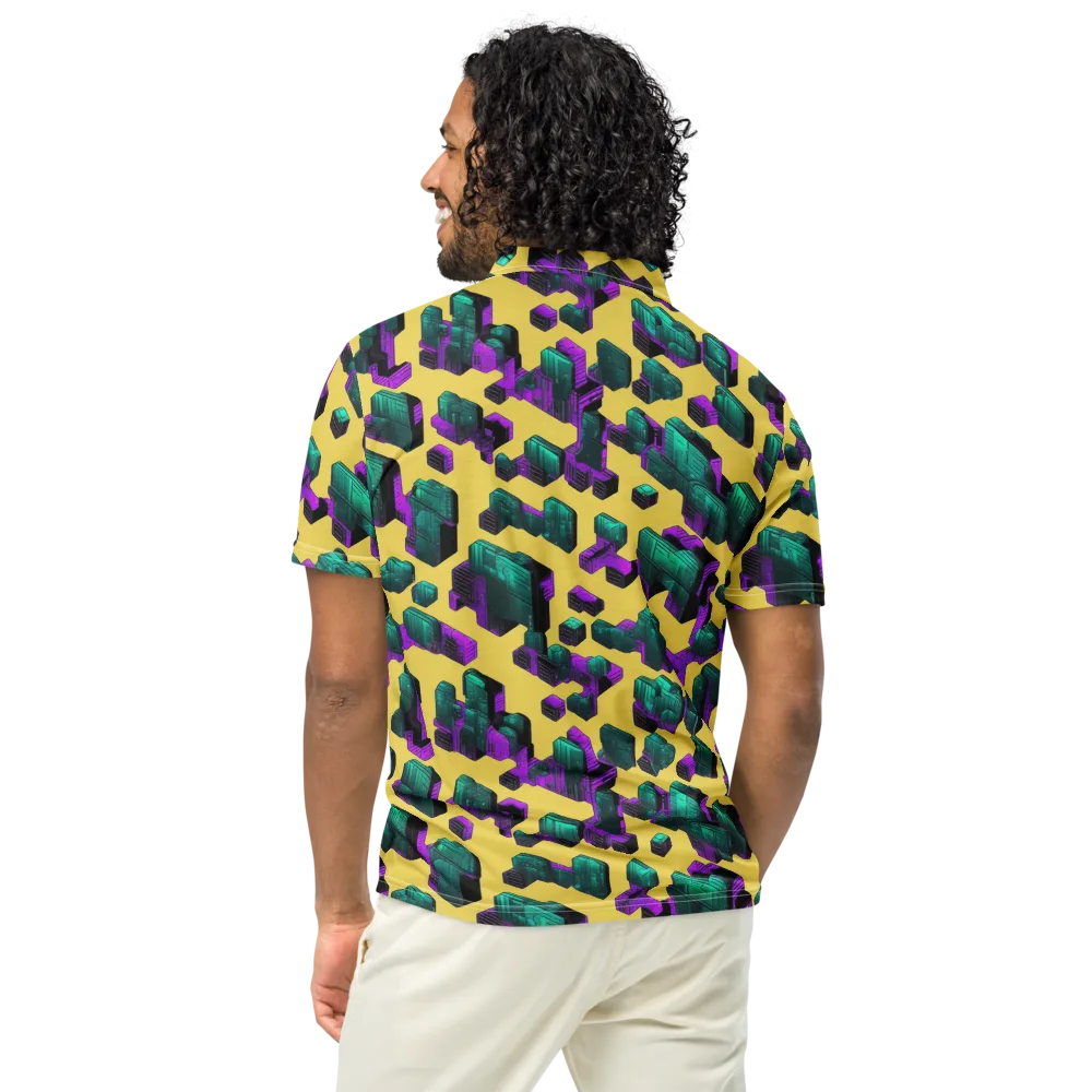 Electric Baggage on Men's Slim Fit Polo Shirt — Back