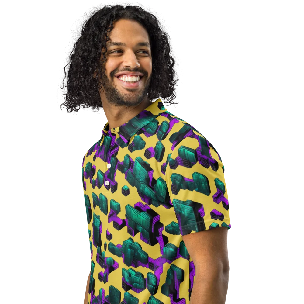 Electric Baggage on Men's Slim Fit Polo Shirt — Left Front