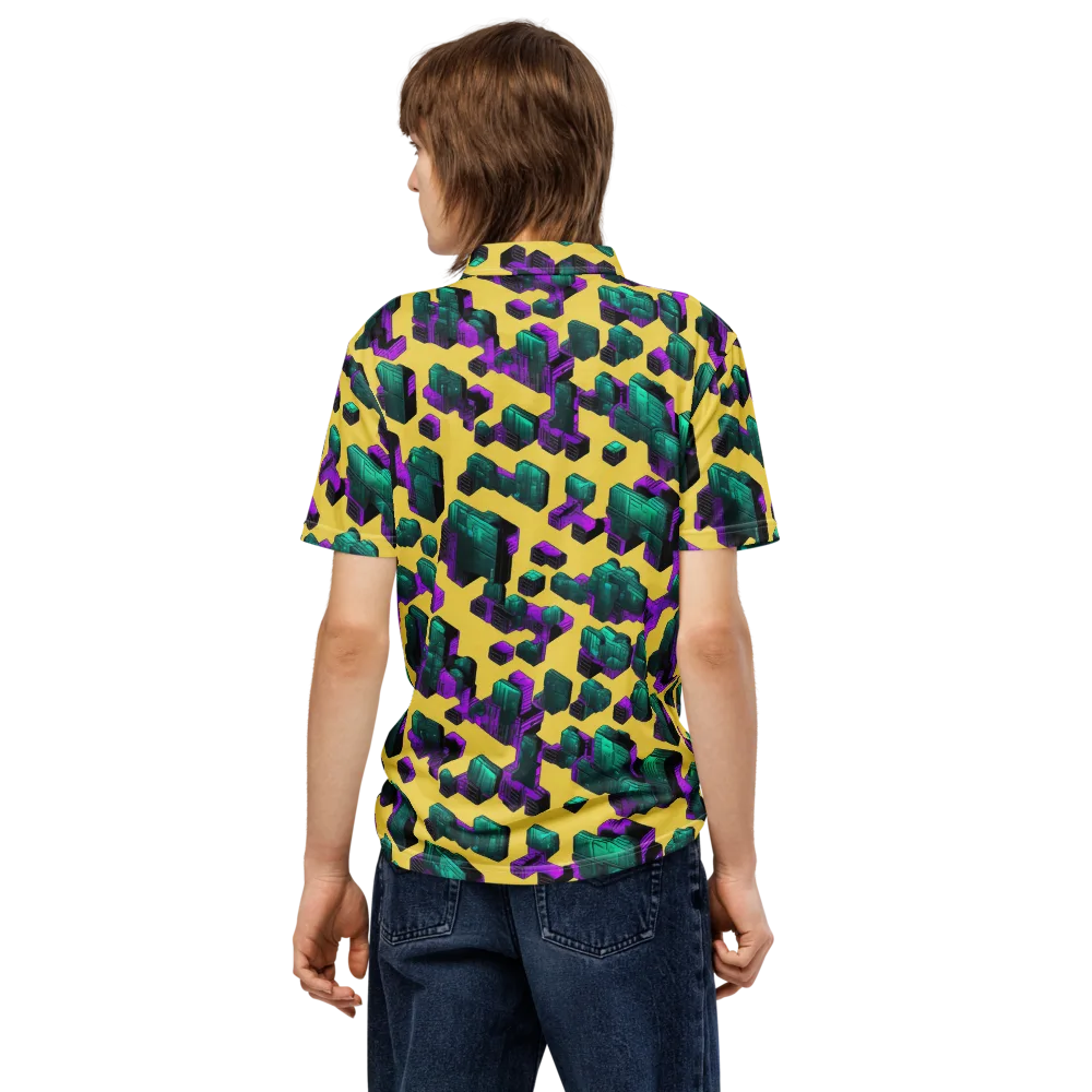 Electric Baggage on Men's Slim Fit Polo Shirt — Back