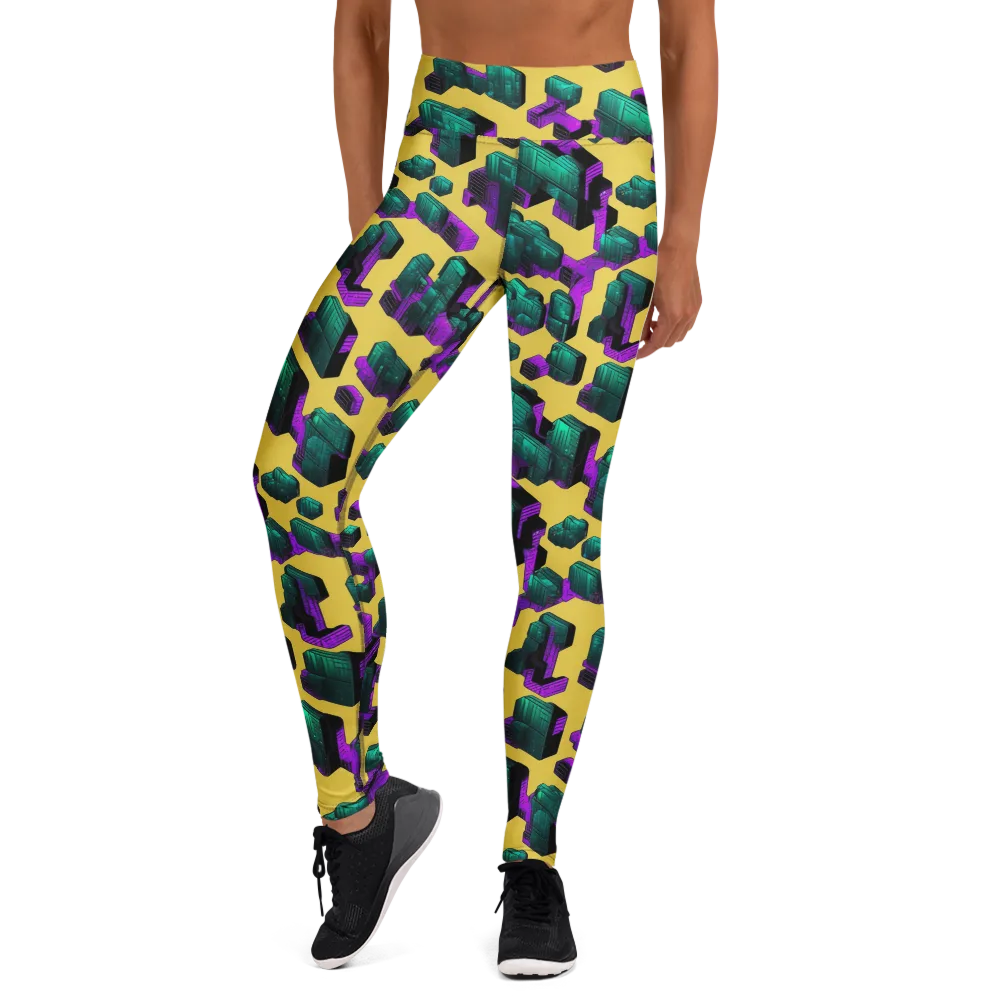 Electric Baggage on Yoga Leggings — Front