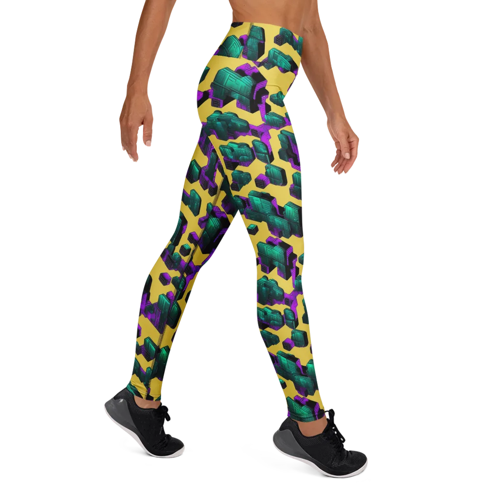 Electric Baggage on Yoga Leggings — Right