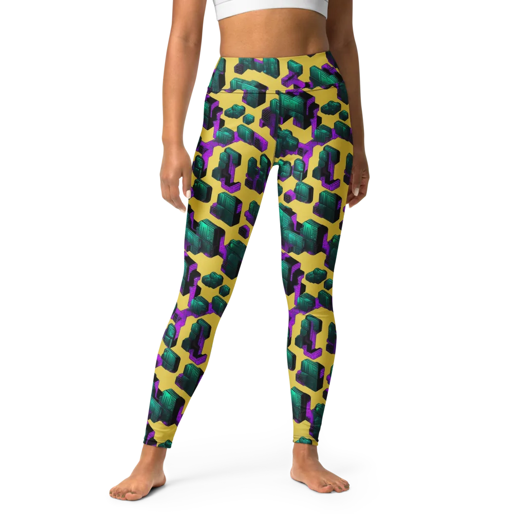 Electric Baggage on Yoga Leggings — Front