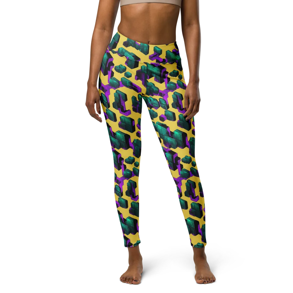 Electric Baggage on Yoga Leggings — Front