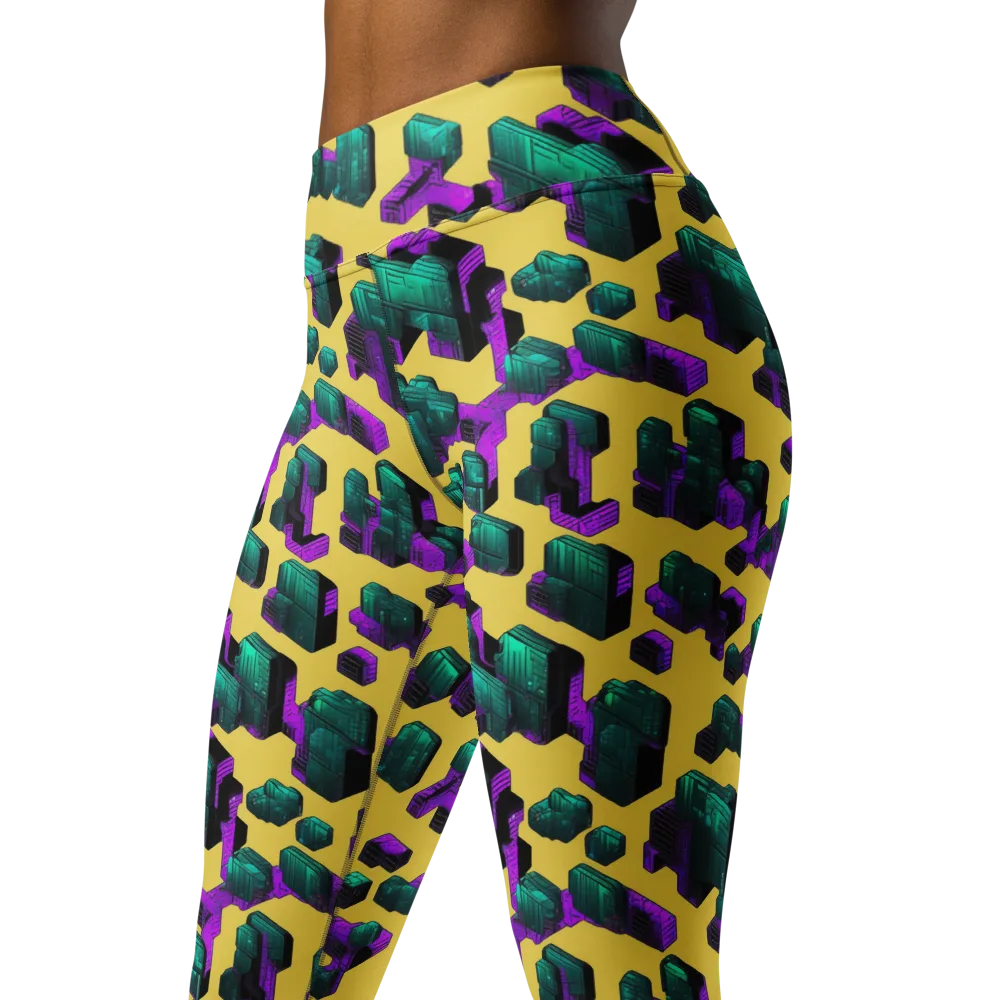 Electric Baggage on Yoga Leggings — Left Front