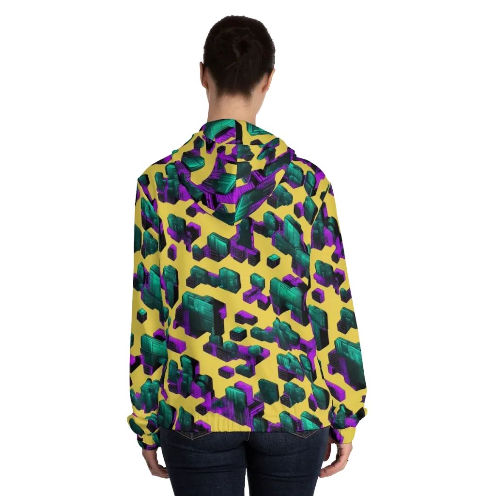 Electric Baggage on Women's Full-Zip Hoodie — Back On Person