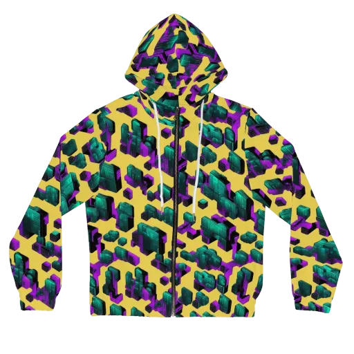 Electric Baggage on a Women's Full-Zip Hoodie