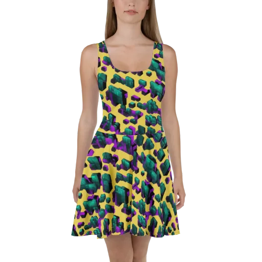 Electric Baggage on a Skater Dress