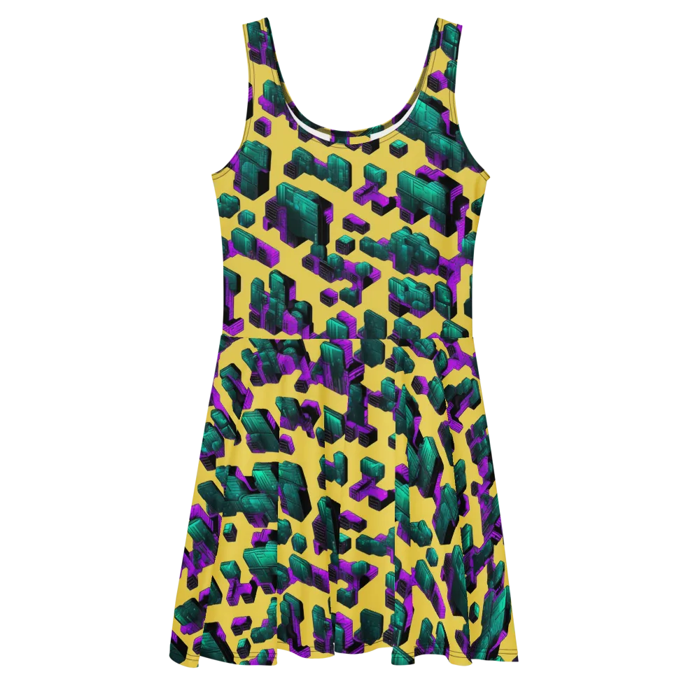 Electric Baggage on Skater Dress — Front