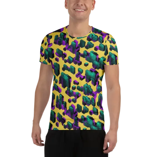 Electric Baggage on a Men's Athletic T-Shirt