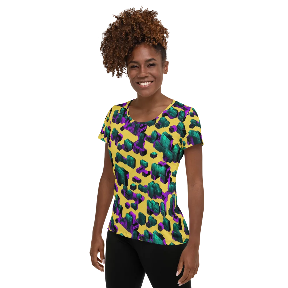 Electric Baggage on Women's Athletic T-Shirt — Left