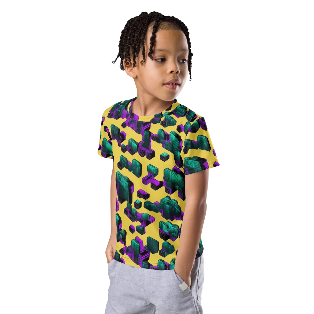 Electric Baggage on Kids Crew Neck T-Shirt — Left Front