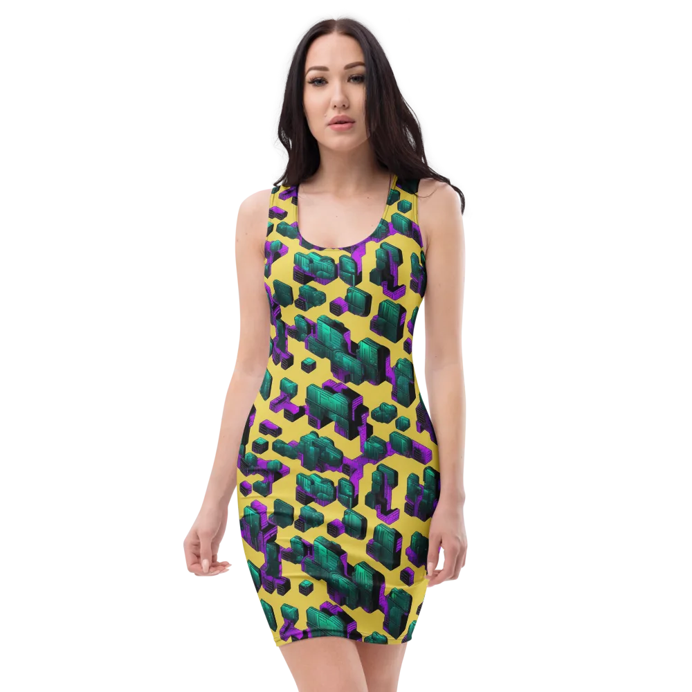 Electric Baggage on Bodycon Dress — Front