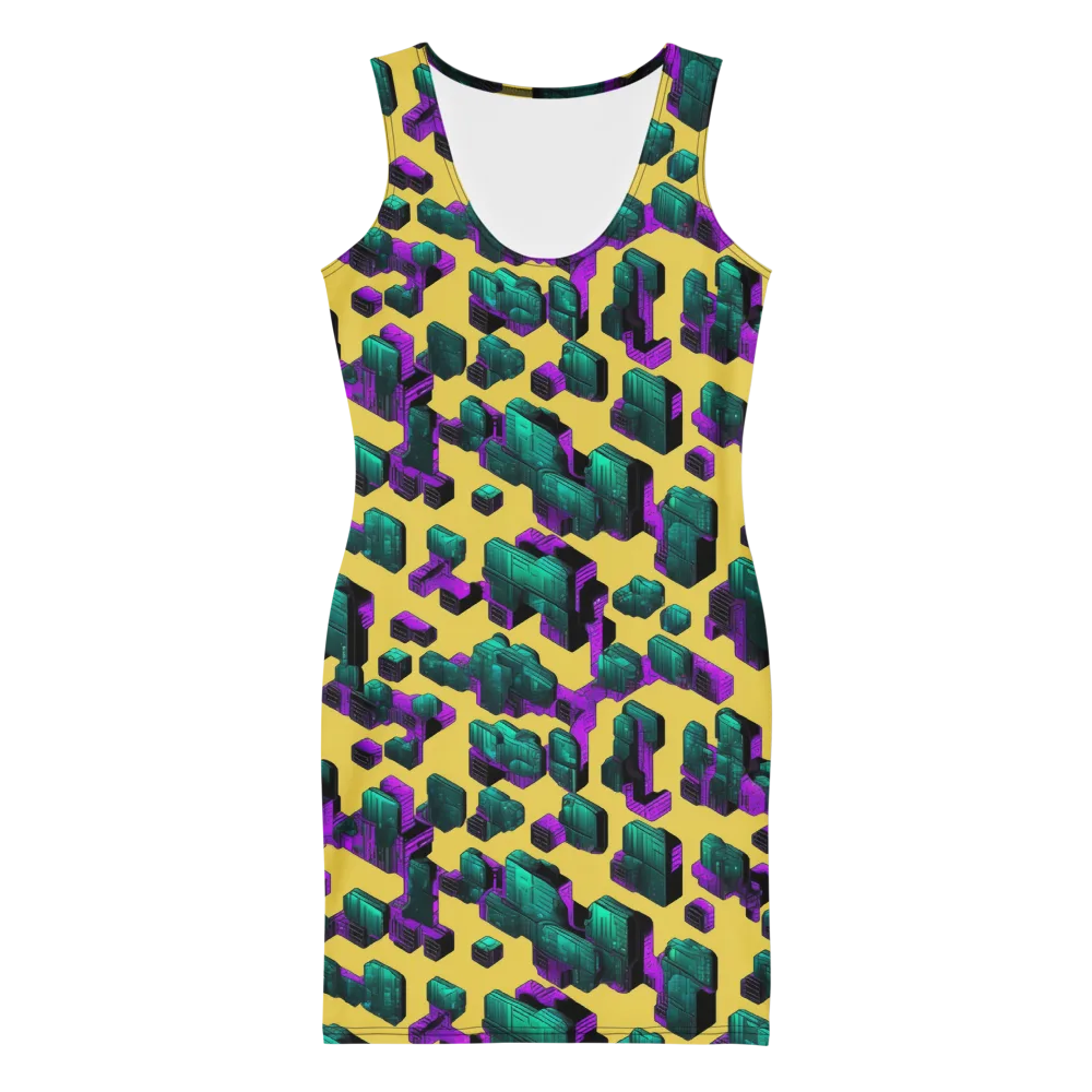 Electric Baggage on Bodycon Dress — Front