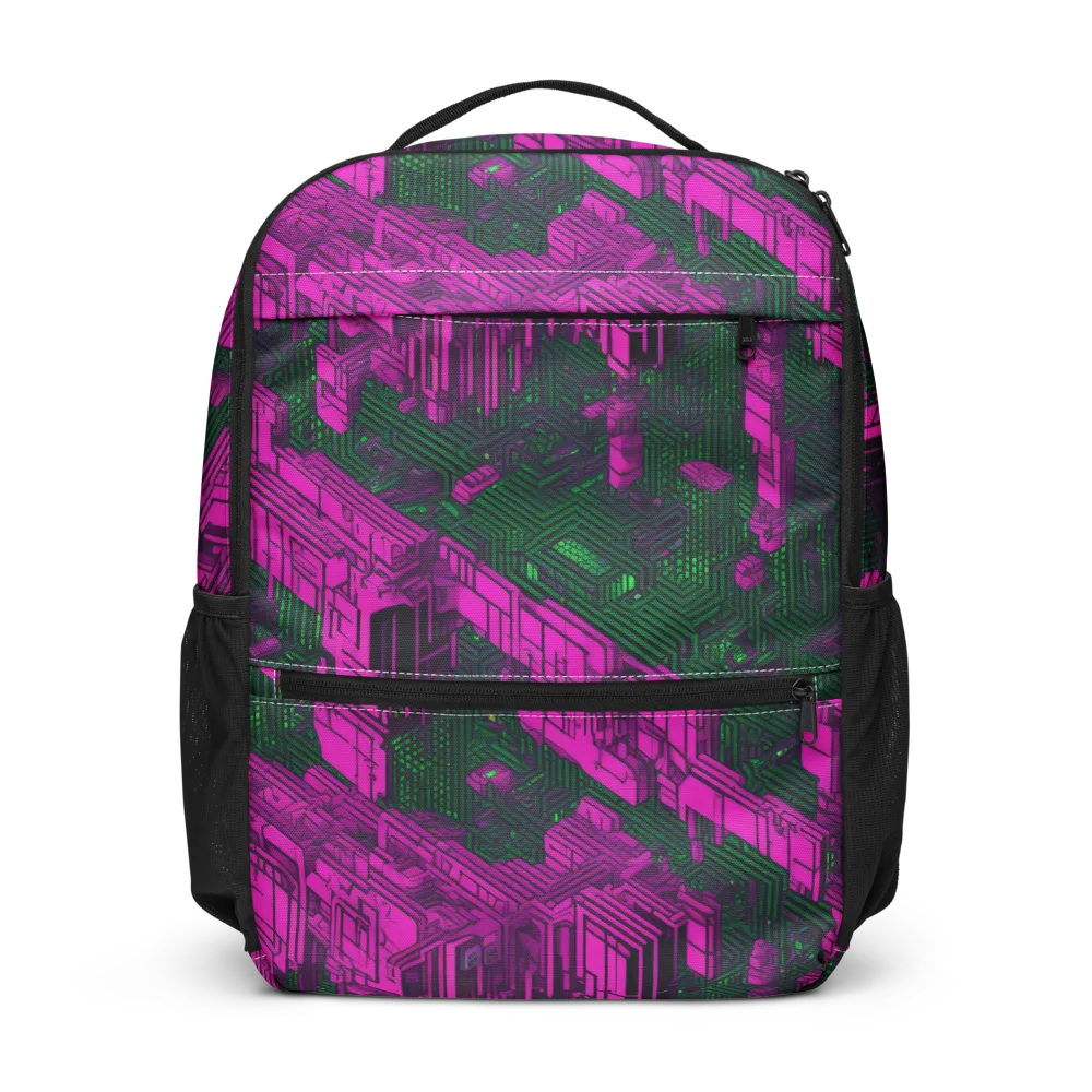Magenta Gridfall on Utility Backpack — Front