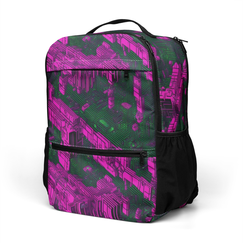 Magenta Gridfall on Utility Backpack — Left Front