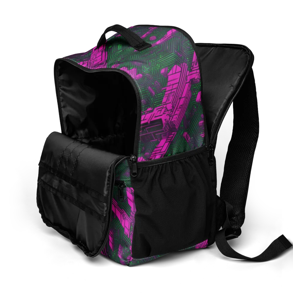 Magenta Gridfall on Utility Backpack — Product details 2