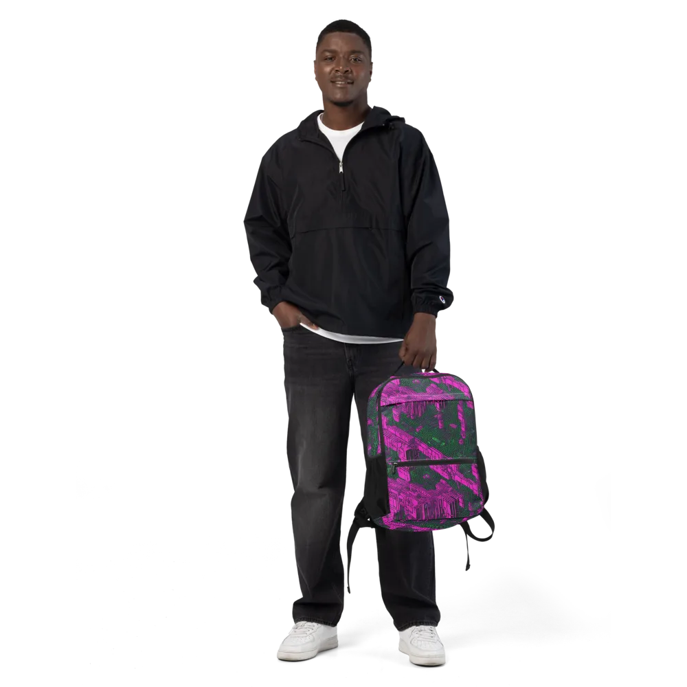 Magenta Gridfall on Utility Backpack — Front