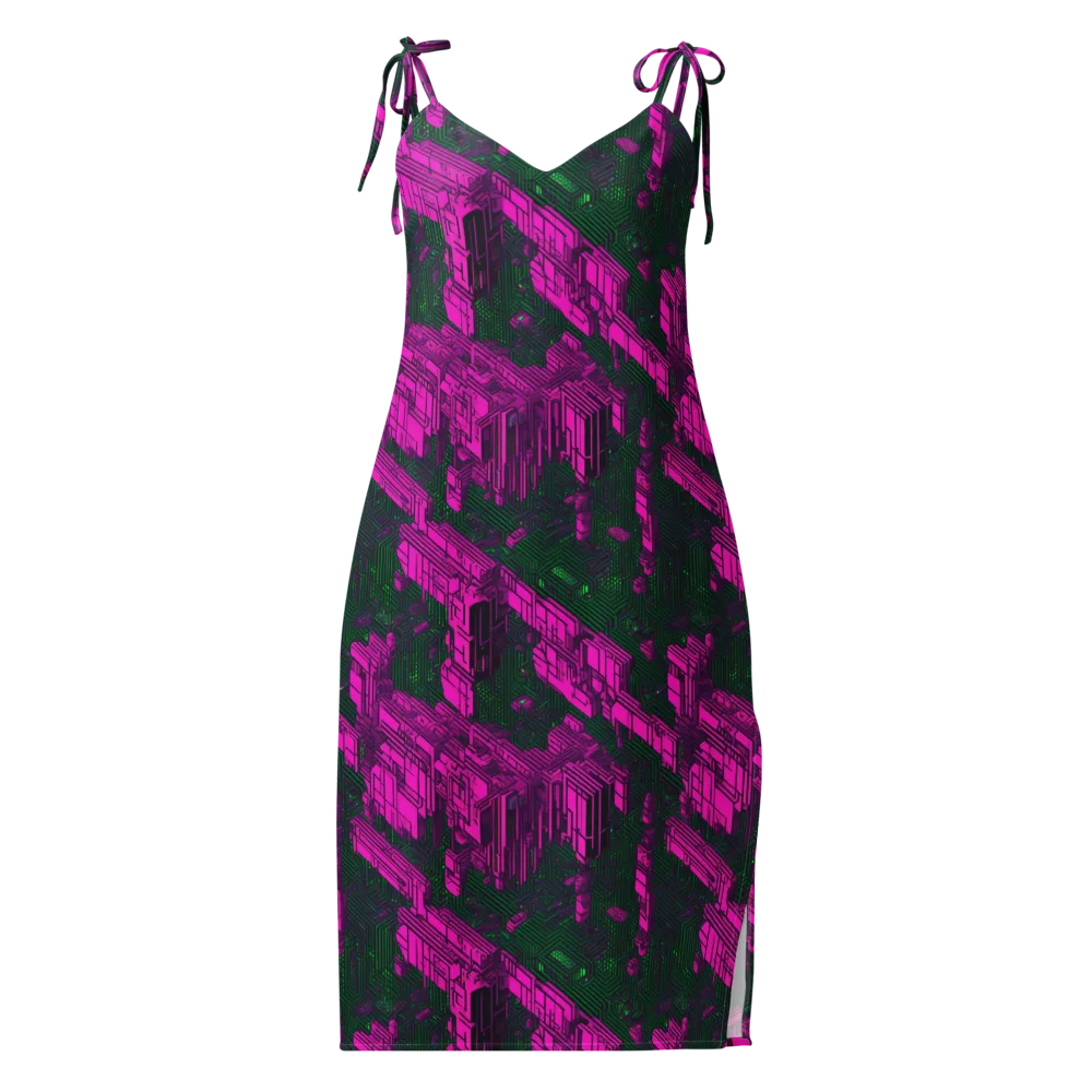 Magenta Gridfall on Slip Dress — Front