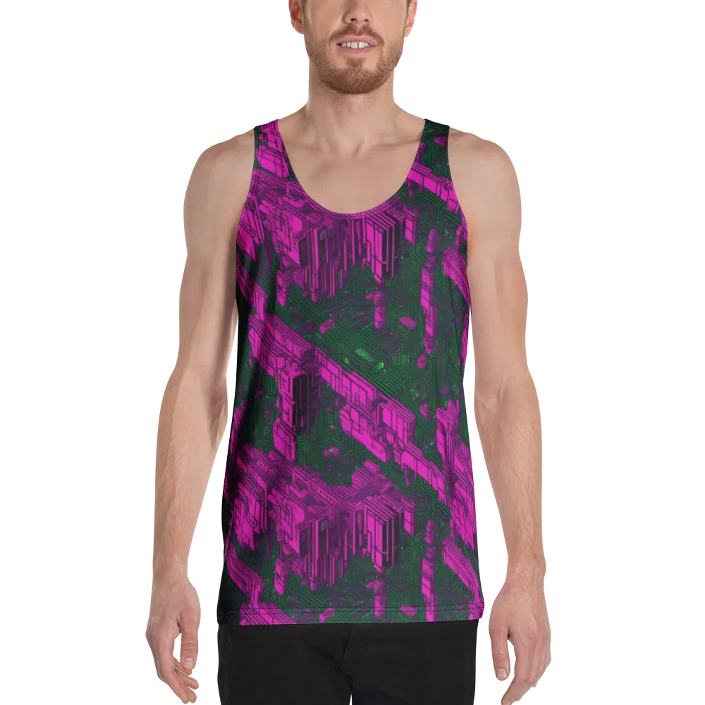 Magenta Gridfall on Men's Tank Top — Front