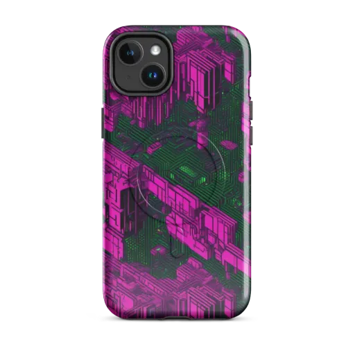 Magenta Gridfall on a MagSafe Tough Case for iPhone®