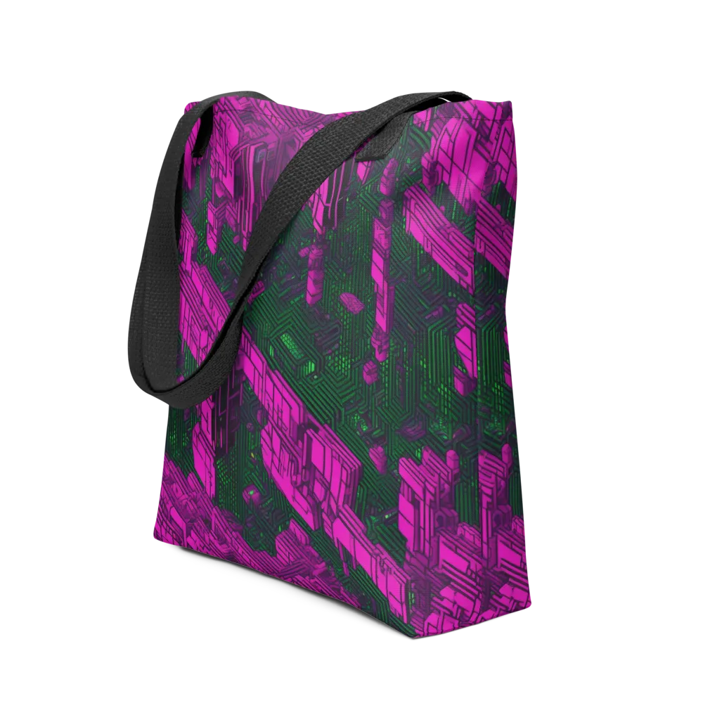 Magenta Gridfall on Tote Bag — Front