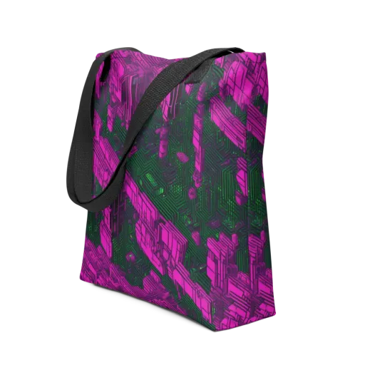 Magenta Gridfall on a Tote Bag