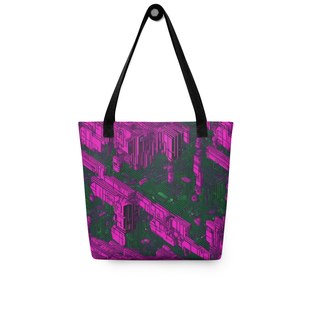 Magenta Gridfall on Tote Bag — Front