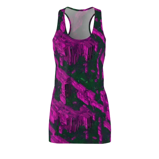 Magenta Gridfall on a Racerback Dress