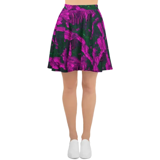Magenta Gridfall on a Skater Skirt