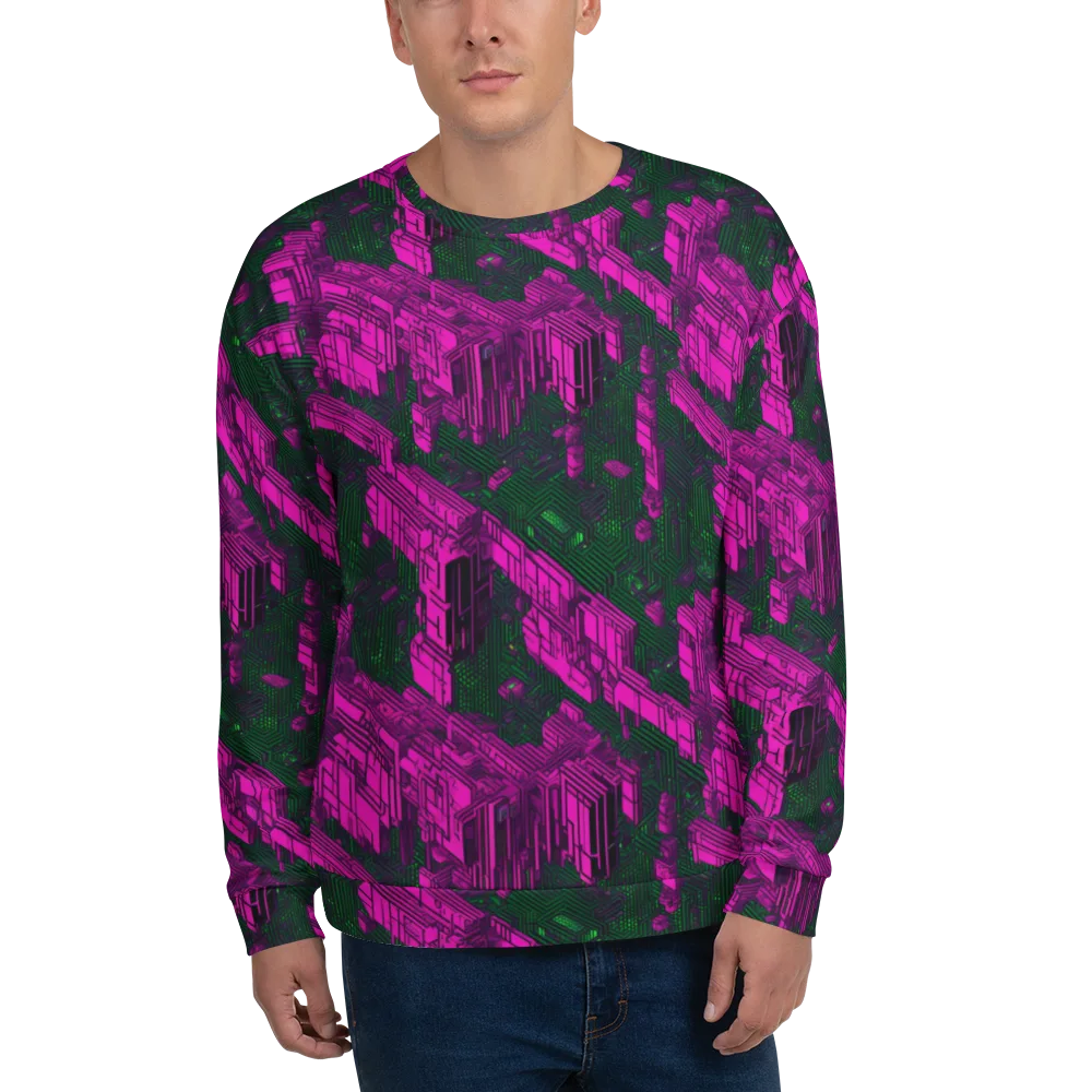 Magenta Gridfall on Sweatshirt — Front