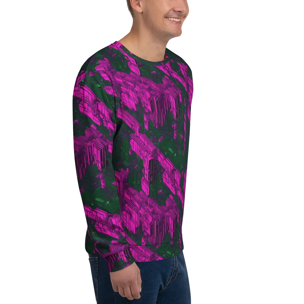 Magenta Gridfall on Sweatshirt — Right Front