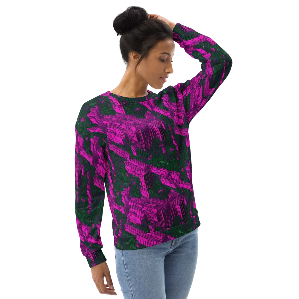 Magenta Gridfall on Sweatshirt — Right Front