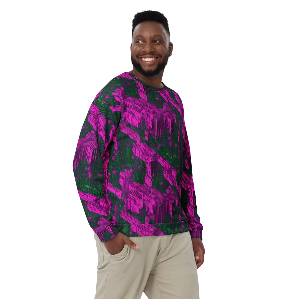 Magenta Gridfall on Sweatshirt — Front