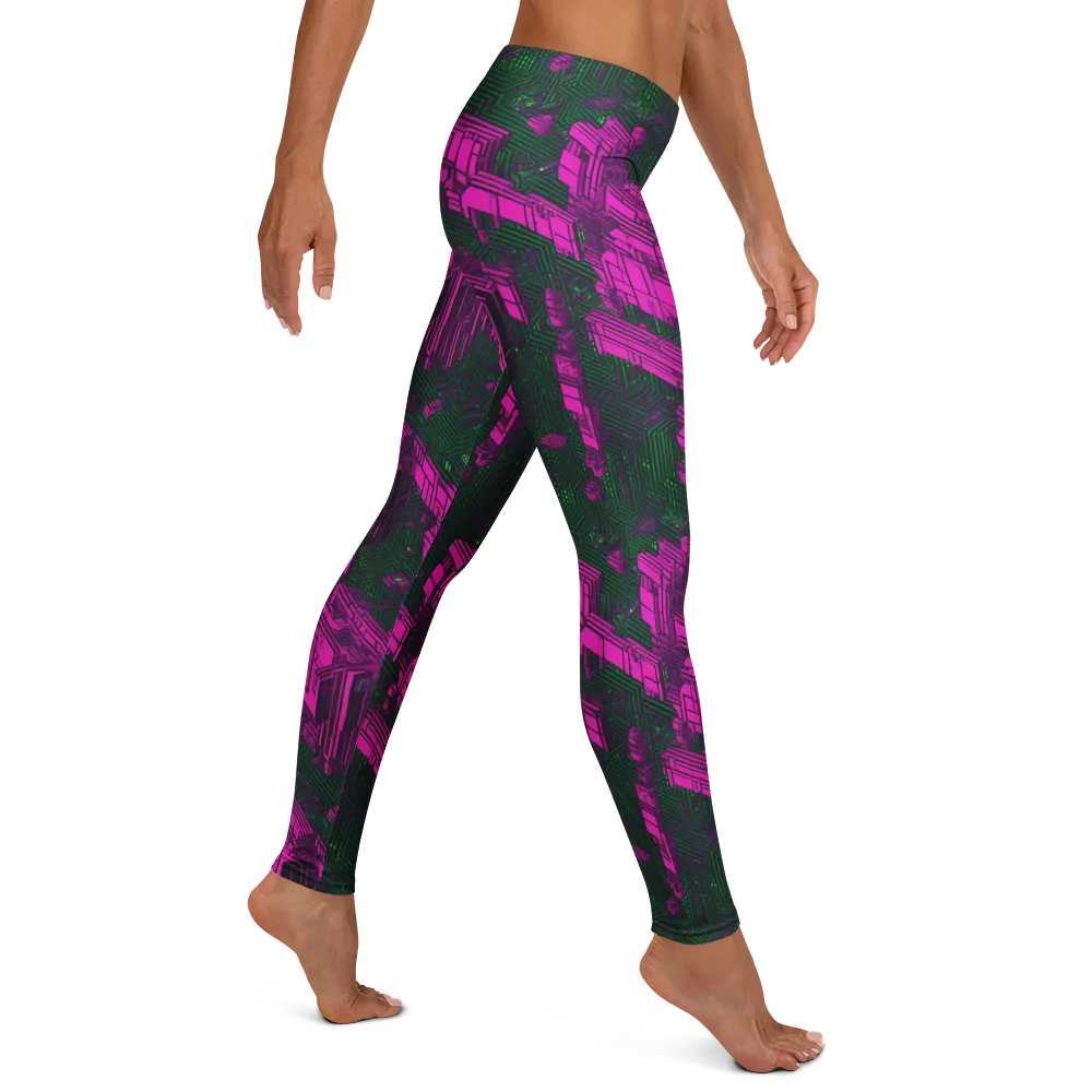Magenta Gridfall on Leggings — Right