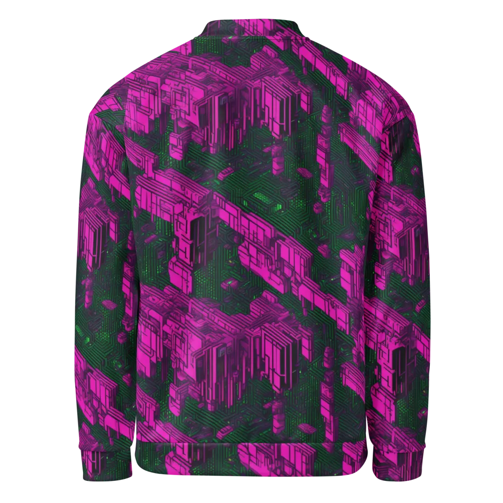 Magenta Gridfall on Bomber Jacket — Back