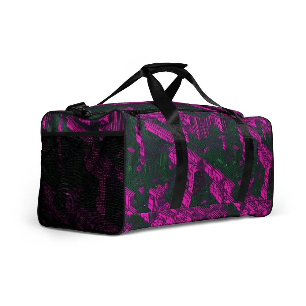 Magenta Gridfall on Duffle Bag — Right Front