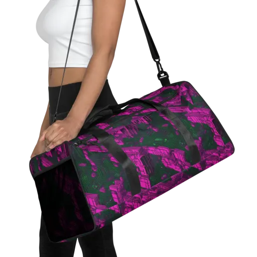 Magenta Gridfall on a Duffle Bag