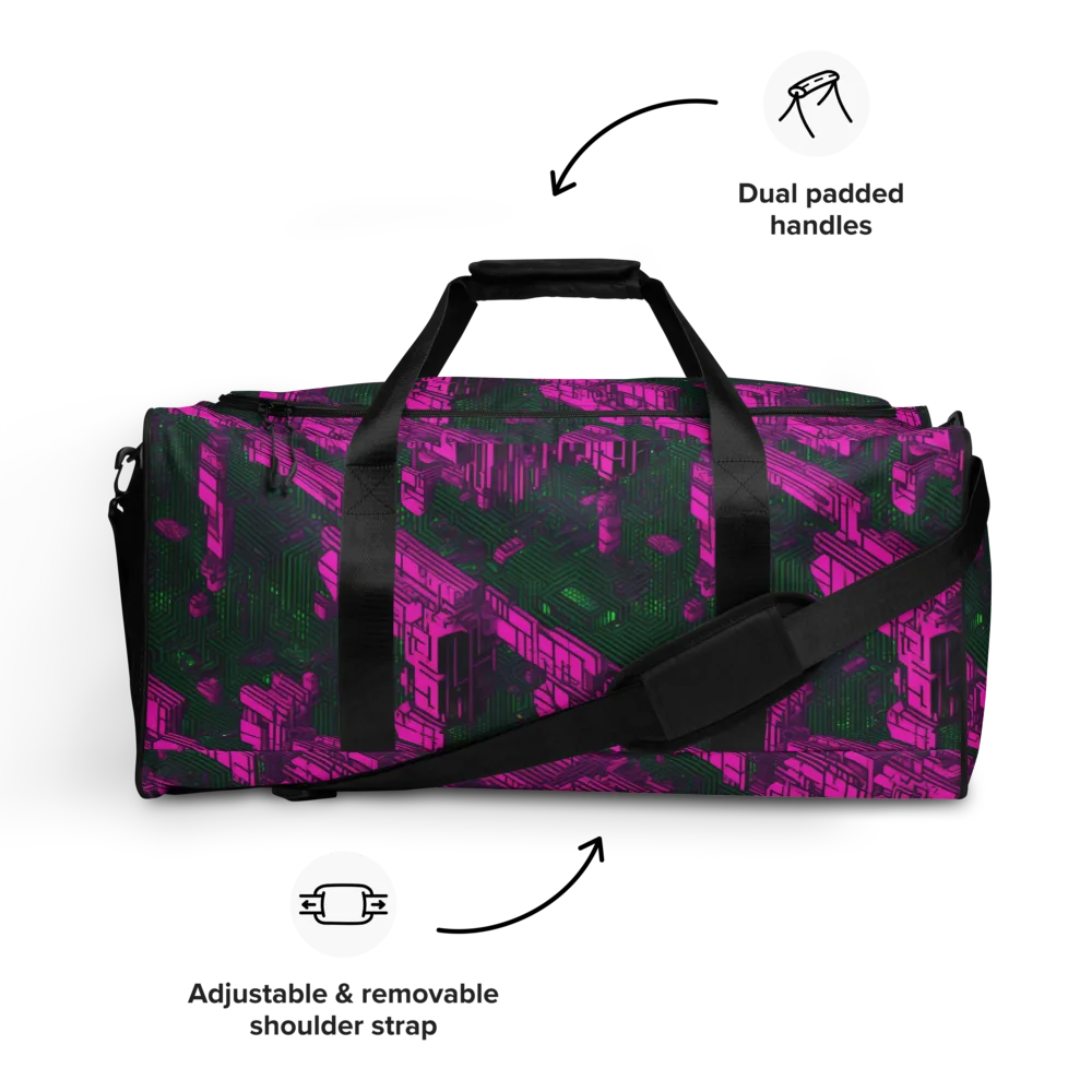 Magenta Gridfall on Duffle Bag — Front