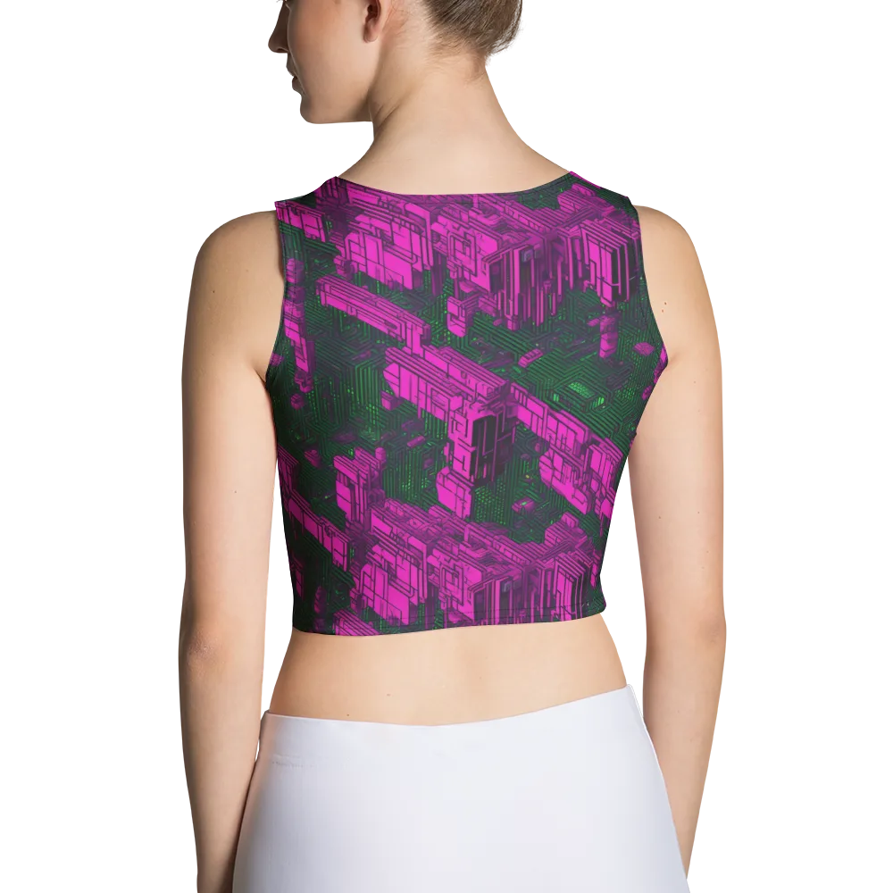 Magenta Gridfall on Crop Top — Back