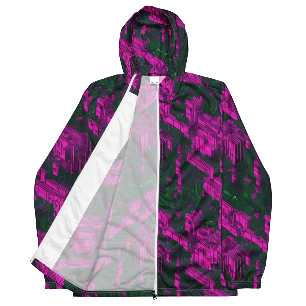 Magenta Gridfall on Men's Windbreaker — Front
