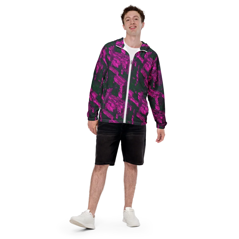 Magenta Gridfall on Men's Windbreaker — Front