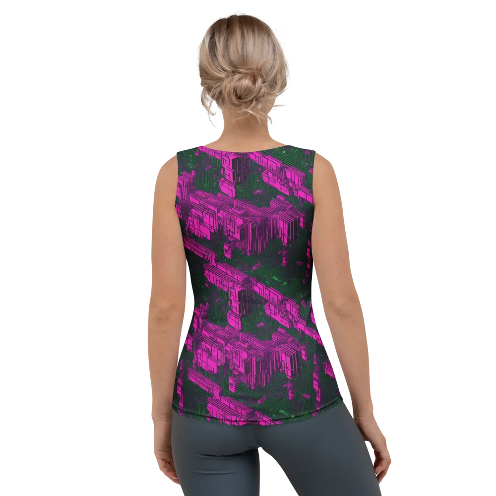 Magenta Gridfall on Women's Tank Top — Back