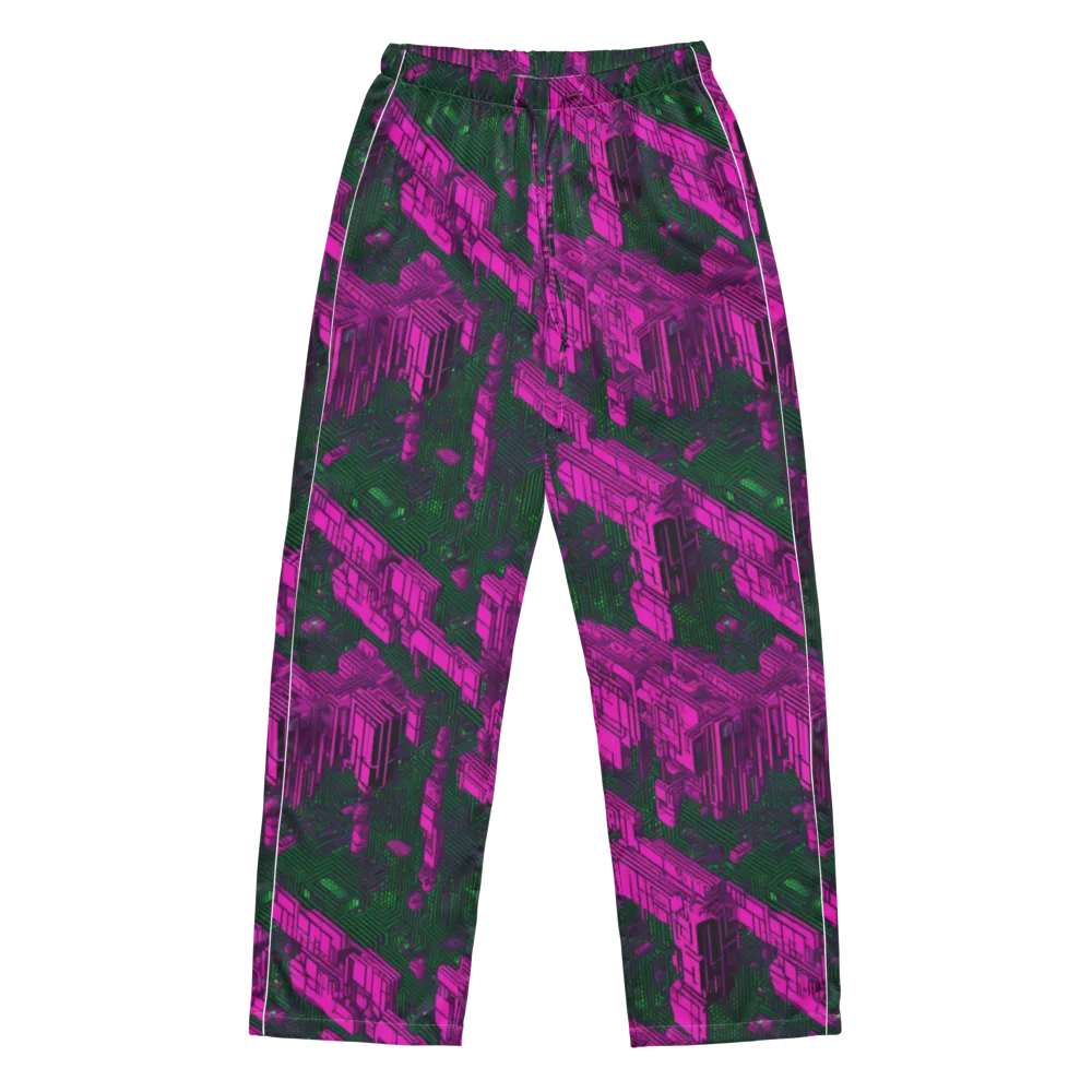 Magenta Gridfall on Women's Pajama Pants — Front