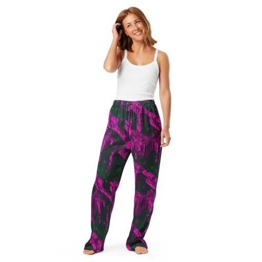 Magenta Gridfall on a Women's Pajama Pants