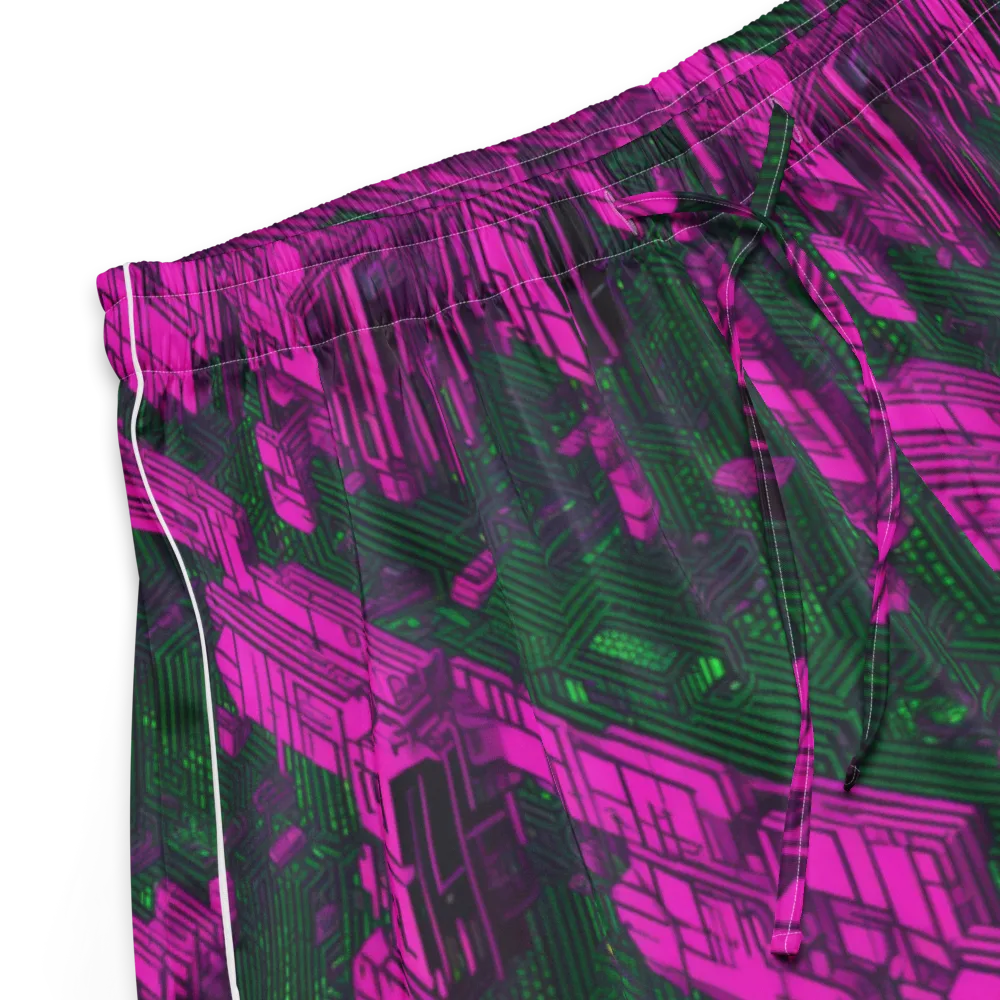 Magenta Gridfall on Women's Pajama Shorts — Product details