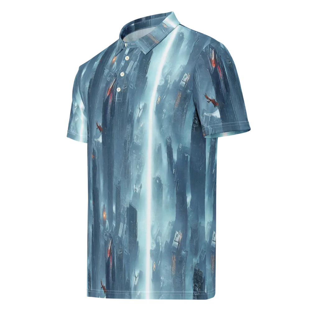 Neon Frostline on Men's Slim Fit Polo Shirt — Left Front