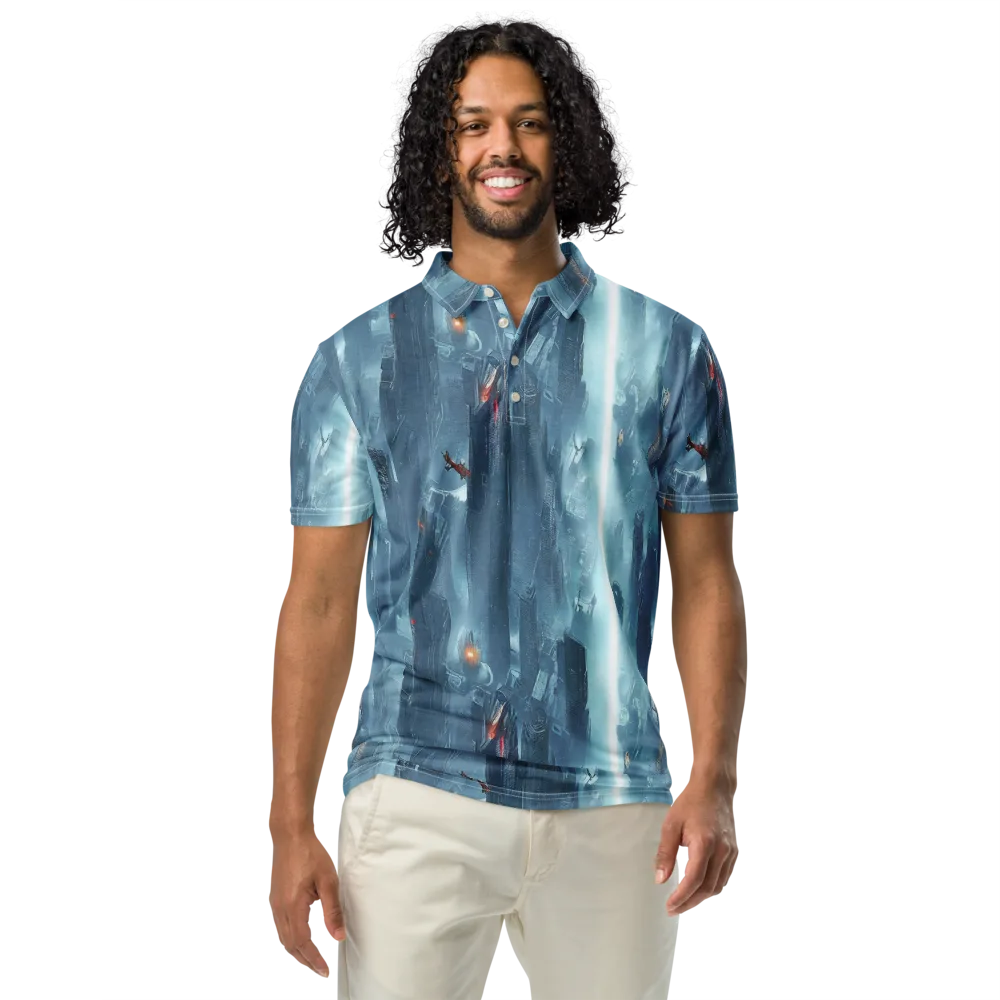 Neon Frostline on Men's Slim Fit Polo Shirt — Front